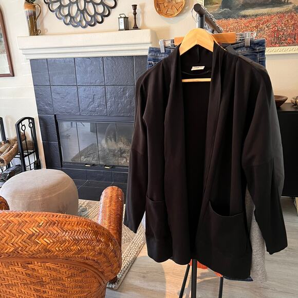 Pact Cardigan Womens Size XS/S Black Open Front 100% Organic Cotton Pockets - Picture 16 of 16